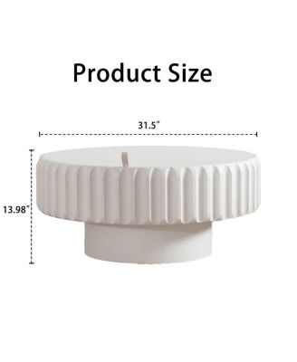 Round Fluted Storage Table with Lift-Off Lid