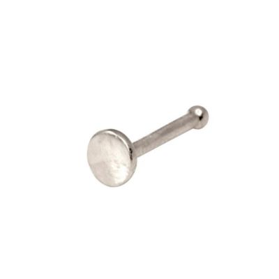 Solid 14k Yellow or White Gold 20g 3mm Polished Flat Circle Nose Stud Ring