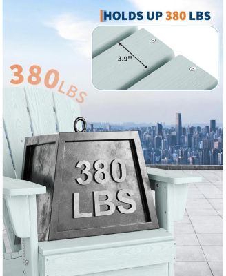 Oversized Folding Adirondack Chairs Set of 2 – Heavy Duty HDPE, Weather Resistant, 380 lbs Capacity