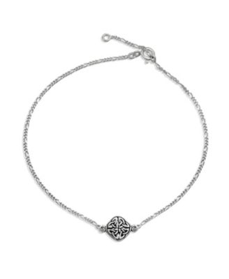 Sterling Silver Knotwork Celtic Love Knot Adjustable Anklet