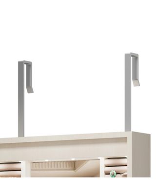 Jewelry Cabinet with Full Length Mirror, Jewelry Armoire Organizer, Lockable Storage Cabinet with Multiple Compartments, Door or Wall Mounted