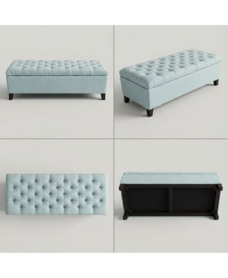 50.25" Storage Ottoman Bench with Safety Hinges