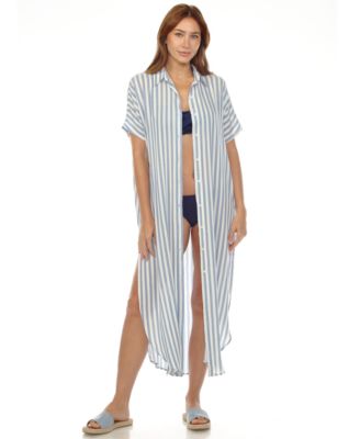 Women's Button-Down Maxi Dress Cover-Up 