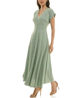 Women's Button-Front A-Line Dress