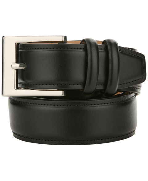 Мужской ремень Perry Ellis Portfolio Fine Leather Burnish Belt, цвет: Чёрный