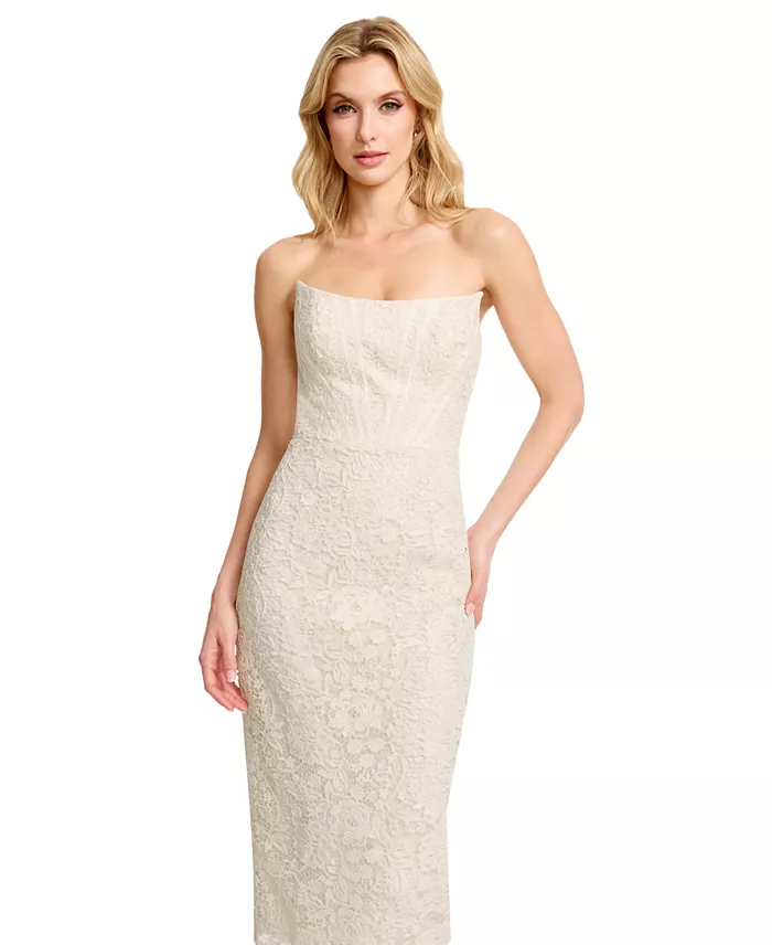 Women's Strapless Midi Dress - thumbnail 8