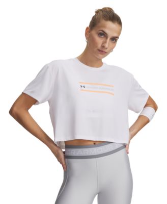 Women's Branded Crew Neck Crop Top