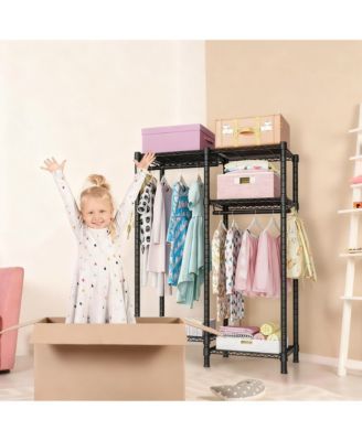 4-Tier Portable Metal Garment Rack for Small Spaces