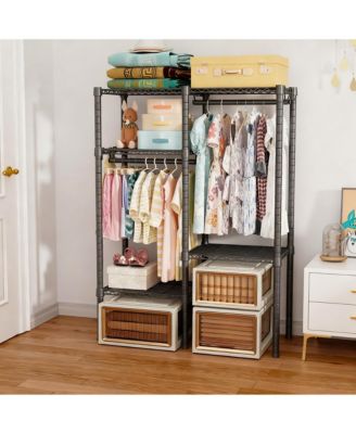 4-Tier Portable Metal Garment Rack for Small Spaces