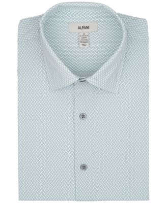Men's Geometric Pattern Spread-Collar Dress Shirt
