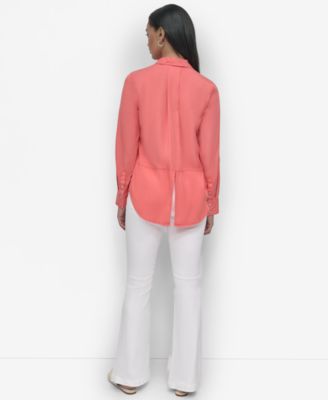 Women's Roll-Tab-Sleeve Button-Front Shirt