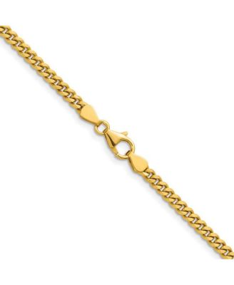 Solid 18k Yellow Gold Italian 7.25 Inch 3.4mm Curb Link Bracelet Link Bracelet