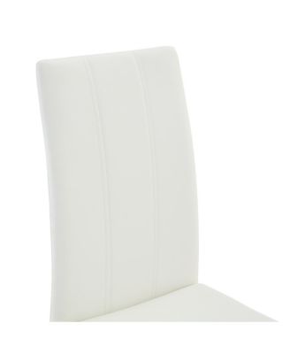 Streamdale 4-Pack PU Upholstered Dining Chairs with Chrome Legs