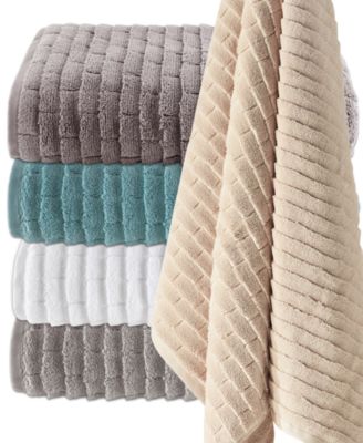 Subway Tile Textured Cotton Bath Towels