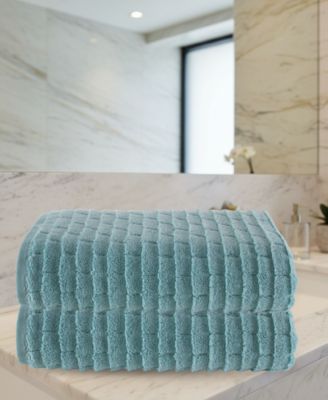 Subway Tile Textured Cotton 2-Pc. Bath Sheet Set