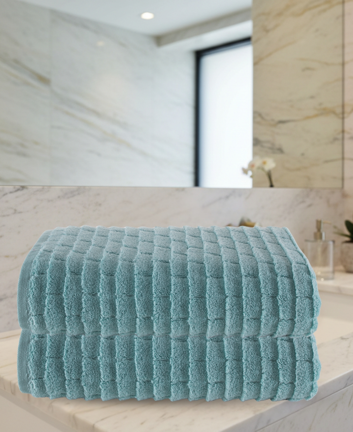 Talesma Subway Tile Textured Cotton 2-Pc. Bath Sheet Set