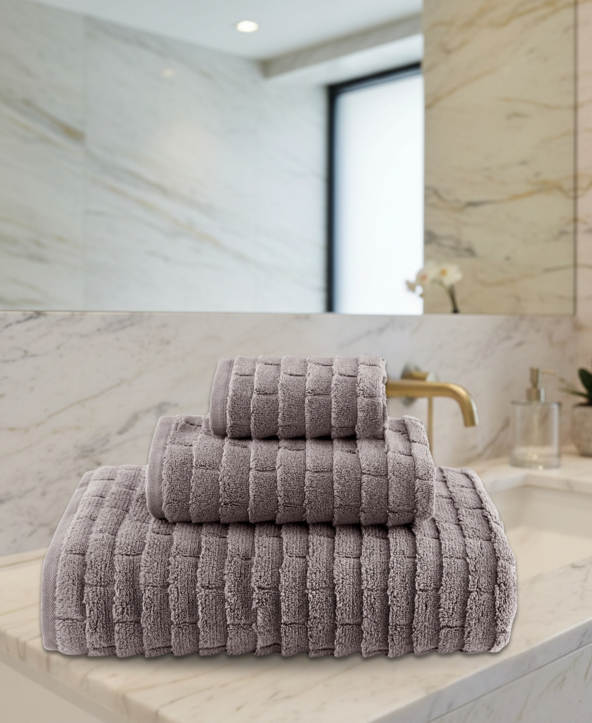 Talesma Subway Tile Textured Cotton 3-Pc. Bath Towel Set at