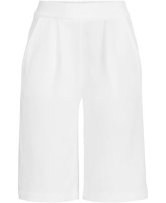 Plus Size Sport Knit High Rise Pleated 12" Bermuda Shorts