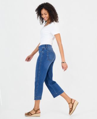 Women's High Rise Pull-On Cropped Jeans