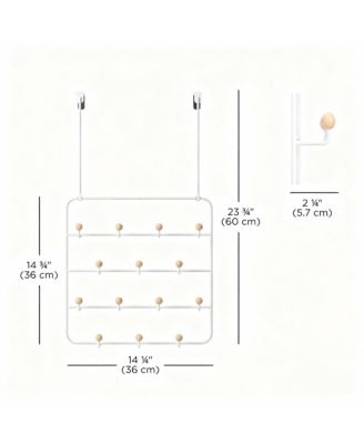 14-Hook Over-the-Door Organizer with Snag-Free Hooks