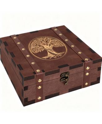Wooden Keepsake Box with Vintage Design for Memories