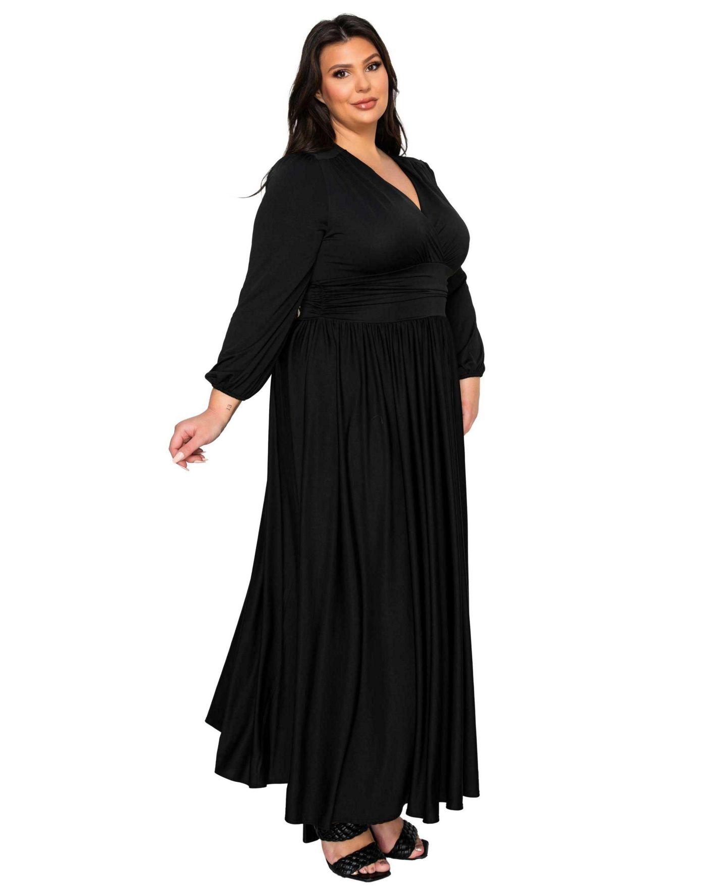 Женское платье L I V D Plus Size Solene Empire Waist, цвет: Чёрный — фото 2