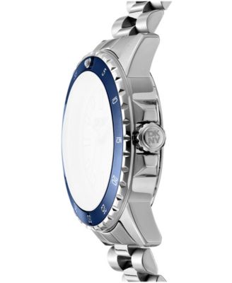 Men's Sport Watch Blue Dial Stainless Steel Bracelet Watch, 43mm