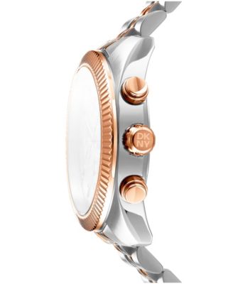 Men's Chronograph Green Dial Two-Tone Rose Gold Stainless Steel Bracelet Watch, 42mm