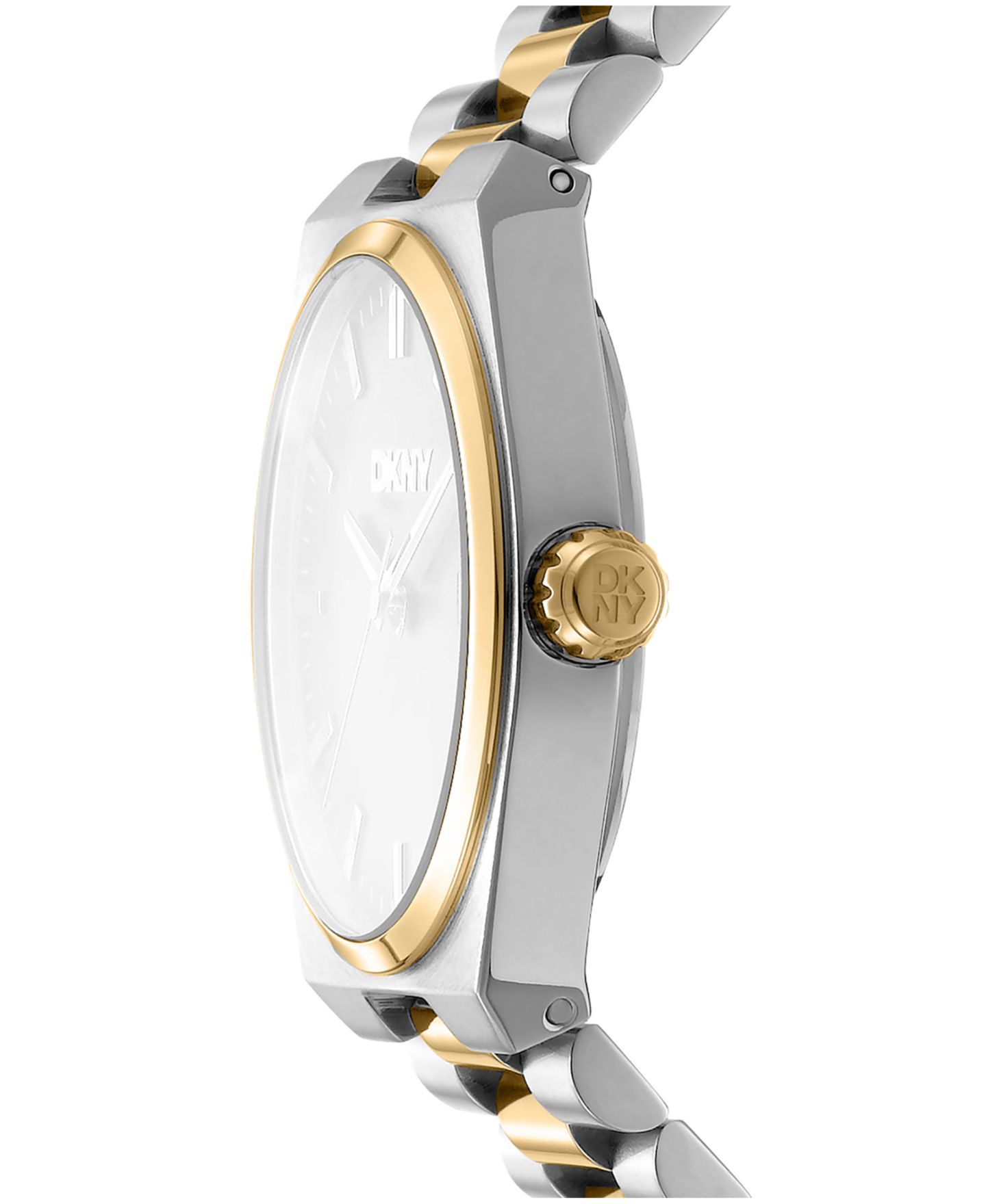 Мужские часы DKNY Date Green Dial Two-Tone Gold Stainless Steel Bracelet Watch, 40mm — фото 2