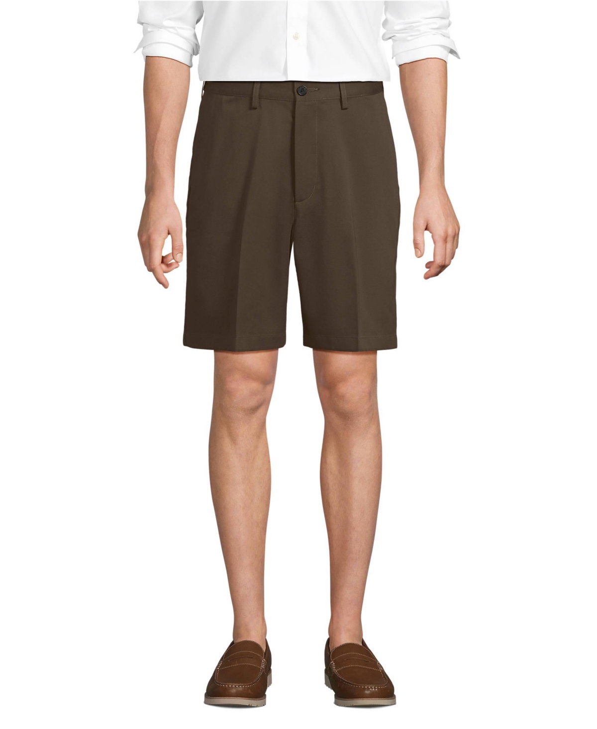 Lands' End Men's No Iron 9" Comfort Waist Plain Front Chino Short