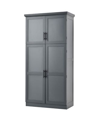 Freestanding Kitchen Pantry Cabinet, 4 Doors, 8 Trays