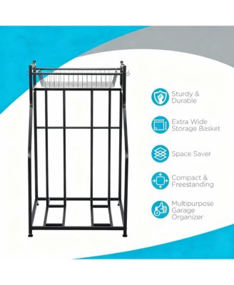 Bike Storage Rack - Holds 2 Bikes & Gear, Freestanding, Durable Steel