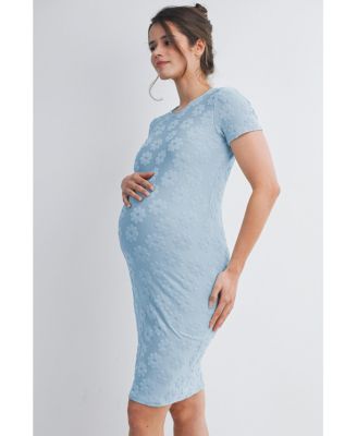 Maternity Floral Bodycon Short Sleeve Dress