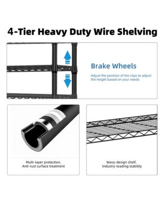5-Tier Utility Shelving Unit, Steel Storage Organizer Wire Rack, 1750 LBS Capacity for Garage, Home