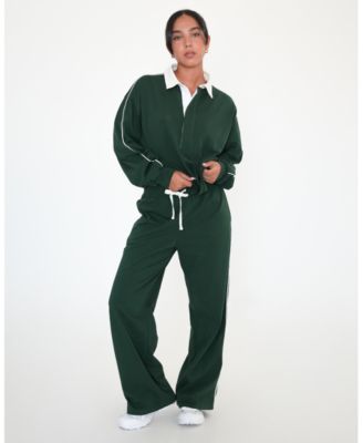 Women's Rugby Piping Relaxed Wide Leg Pant