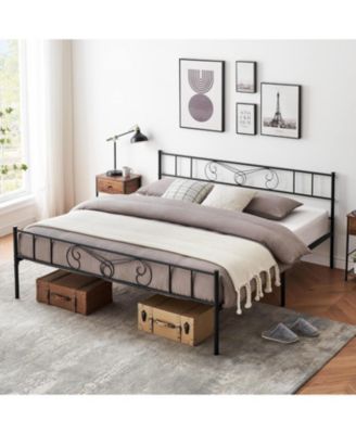 Bed Frames for Kids, Metal Bed Frame with Headboard & Footboard, Metal Platform Bed Frame, Heavy Duty Bed Slats Support, No Box Spring