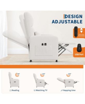 Power Recliner Chair with Massage and Heat, Adjustable Electric Recliner Ergonomic Overstuffed Tall Back, Padded Seat