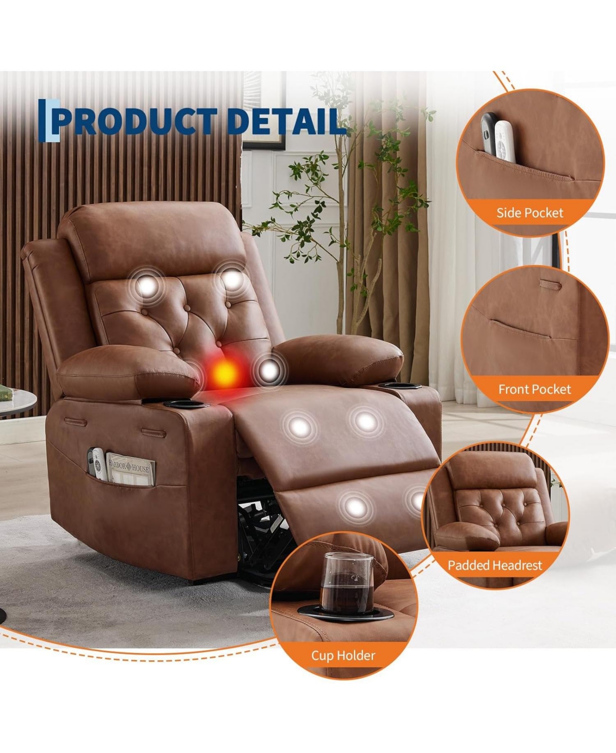 gaomonOversized Power Lift Recliner Chair for Elderl y,Electric Lift Chair with Vibration Massage and Lumbar Heating