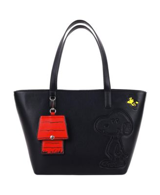 Danielle Nicole Peanuts Snoopy Minimal Black Tote Bag with Doghouse Cardholder