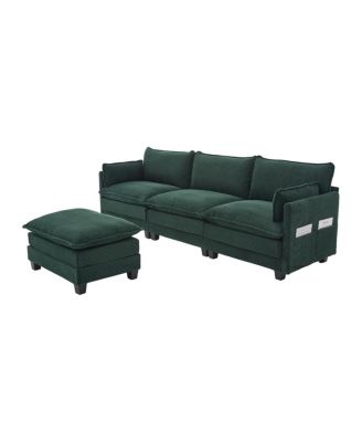 Oversized Modular Sectional Sofa with Movable Ottoman