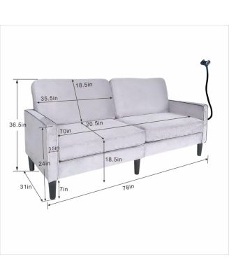  Modern Loveseat Sofa with Chenille Recliner, Removable Cover & Spring Cushions