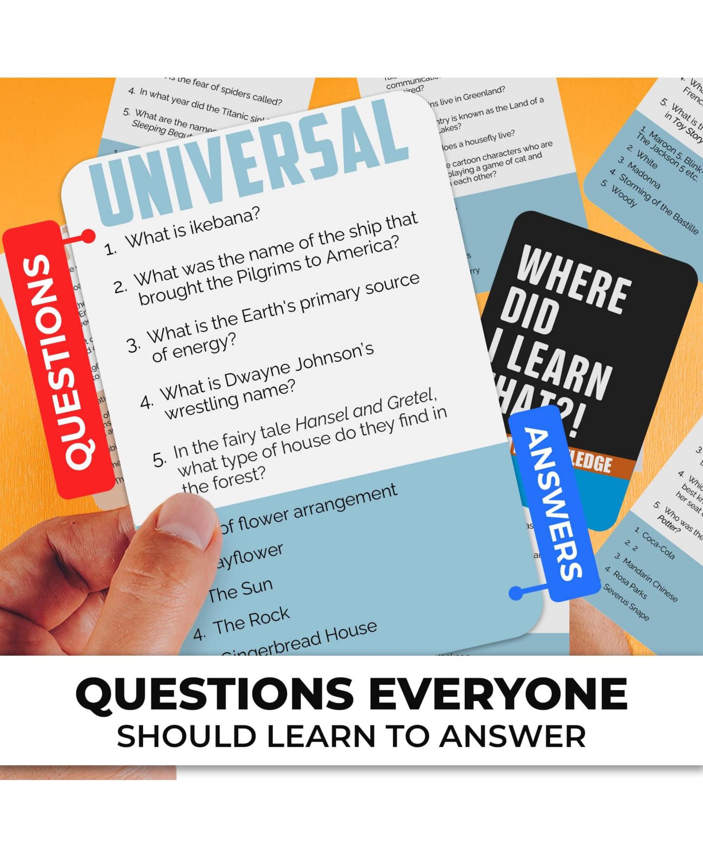 Детская настольная игра Quokka Where Did I Learn It? 4-Deck Trivia Game, от 15 лет, цвет: Whereset4 — фото 4