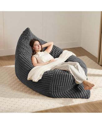  Large Corduroy Bean Bag Lounger with Removable Cover