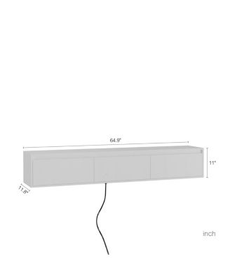  Floating TV Stand with LED Lights & Power Outlet