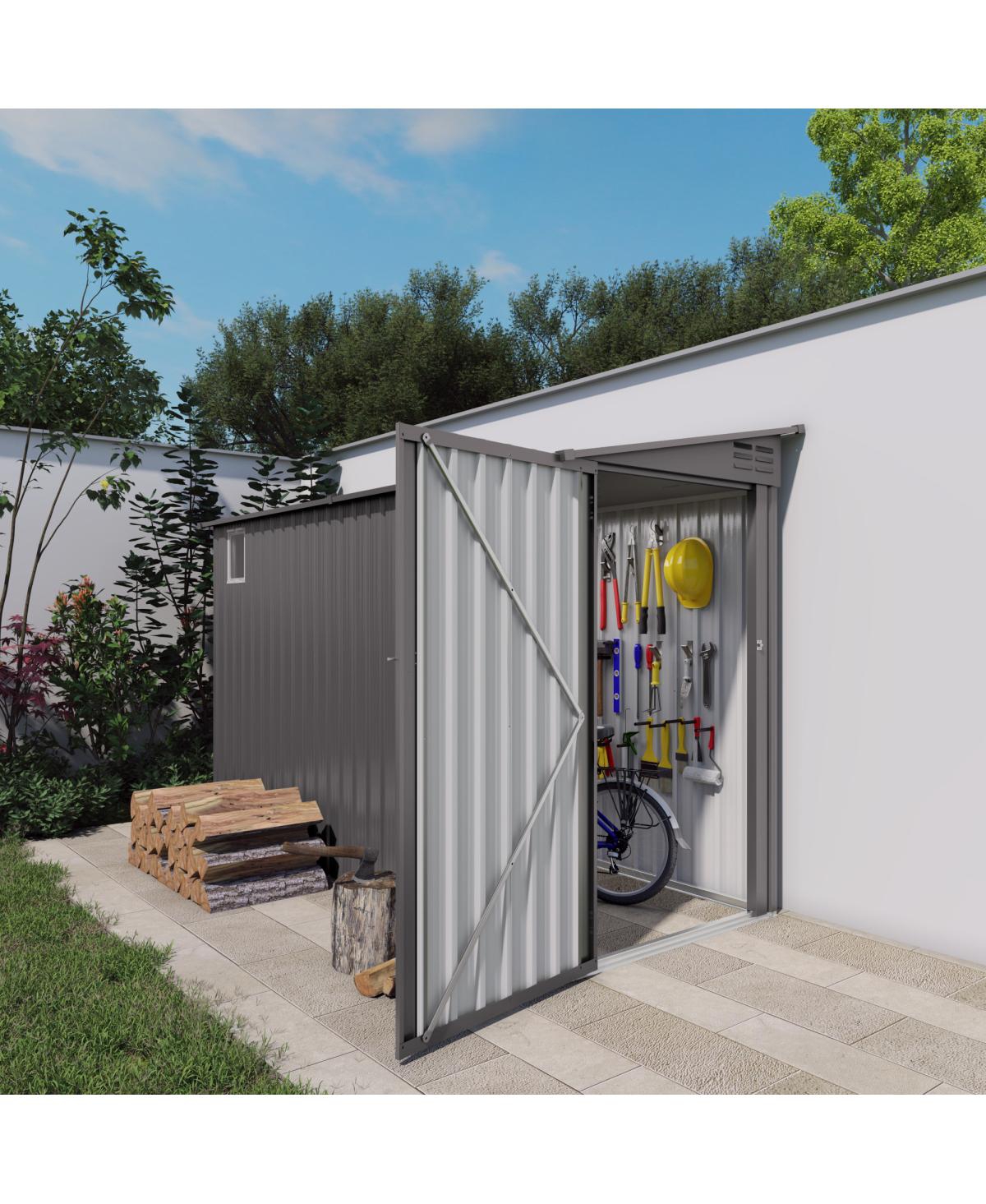 Streamdale Furniture Durable Galvanized Steel Outdoor Storage Shed with Vented Roof