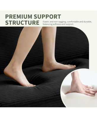 57" Modern Corduroy 2-Seater Sofa with Removable Cushions & Padded Armrests