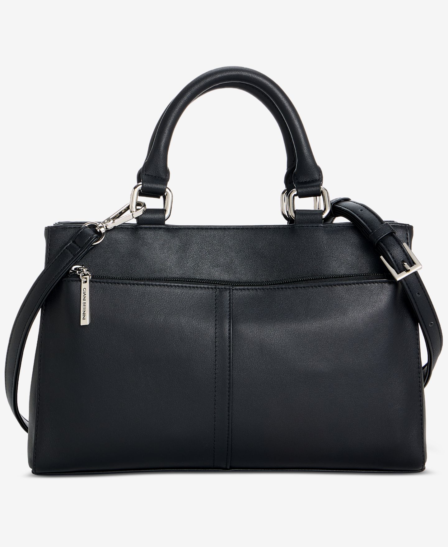 Женская сумка Giani Bernini Nappa Leather Satchel, цвет: Чёрный — фото 1