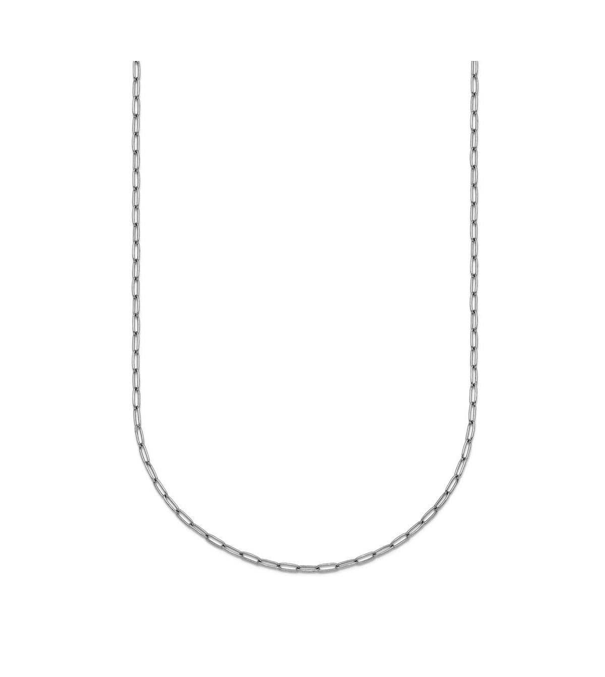 Curata Jewelry Solid 950 Platinum 1.4mm Thin Paperclip Chain Necklace 16-24 Inch Chain Necklace
