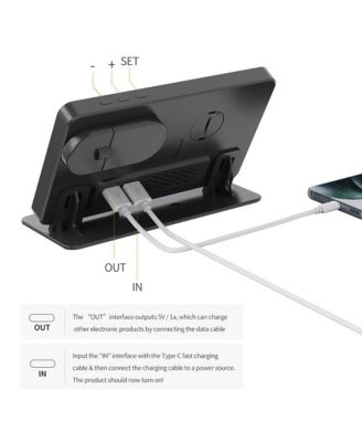 6-in-1 Wireless Charging Station with Clock, Alarm & Temp Display, 15W Fast Charging for iPhone, Apple Watch & AirPods