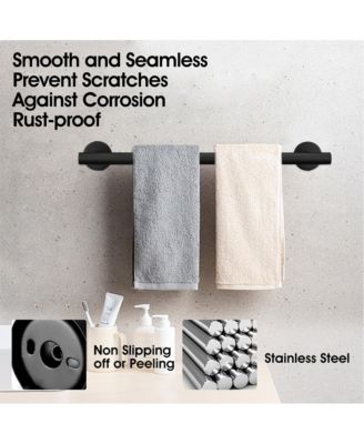 9-Piece Wall-Mounted Bathroom Hardware Accessory Set,  Stainless Steel Towel Bar, Towel Ring, Toilet Paper Holder and Robe Hook